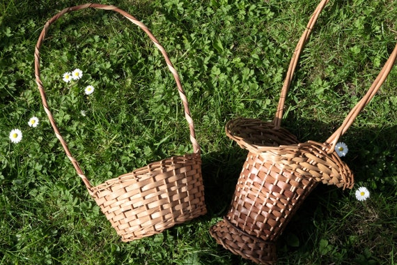 Vintage Kids Wicker Basket, Children Wicker Baske… - image 1