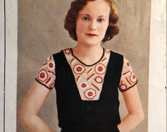 1930s knitting crochet pattern PDF 1930's 30s 30's Model Crochet Jumper