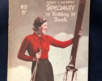 PDF Patons and Baldwins Specialty Knitting Book 57 vintage knitting pattern 1930s 1930's 30s 30's