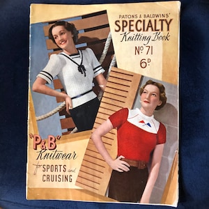PDF Patons and Baldwins Specialty Knitting Book 71 vintage knitting pattern 1930s 1930's 30s 30's