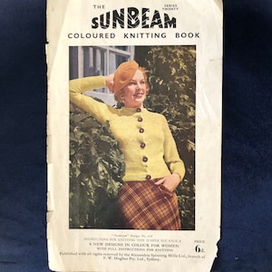 PDF Sunbeam Coloured Knitting Book Series 20 1930s vintage knitting pattern 1930's 30s 30's
