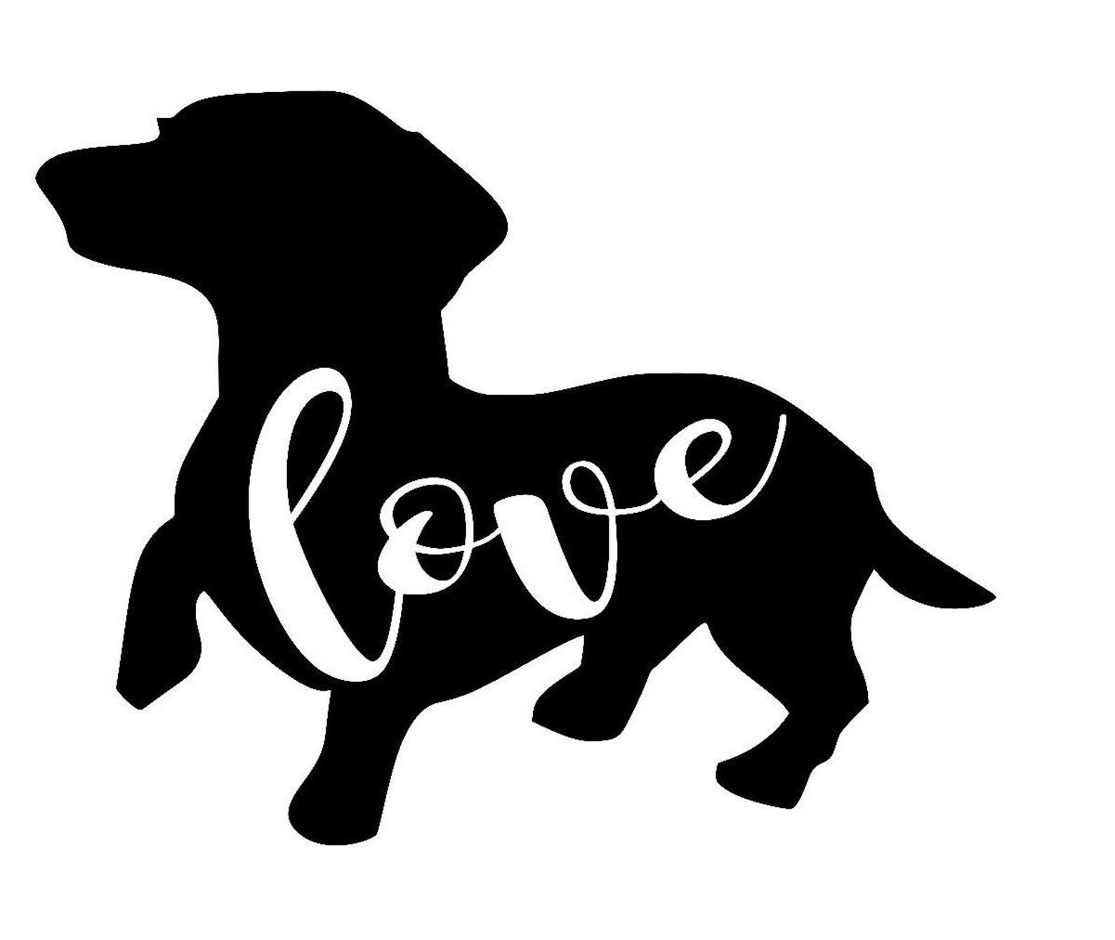 Dachshund Love Weiner Dog Car Decal Dachshund Decal Dog Etsy
