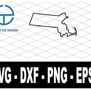 Massachusetts SVG File | Massachusetts Cut File | Massachusetts Map Shape Clip Art | USA Vector File | Massachusetts Outline Shape