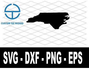 North Carolina SVG File | North Carolina Cut File | North Carolina Map Shape Clip Art | USA Vector File | North Carolina Outline Shape