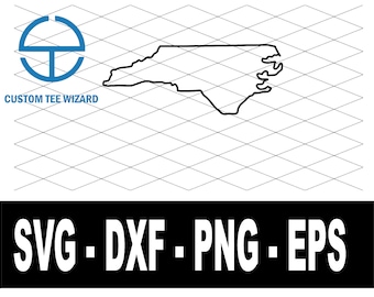 North Carolina SVG File | North Carolina Cut File | North Carolina Map Shape Clip Art | USA Vector File | North Carolina Outline Shape | NC