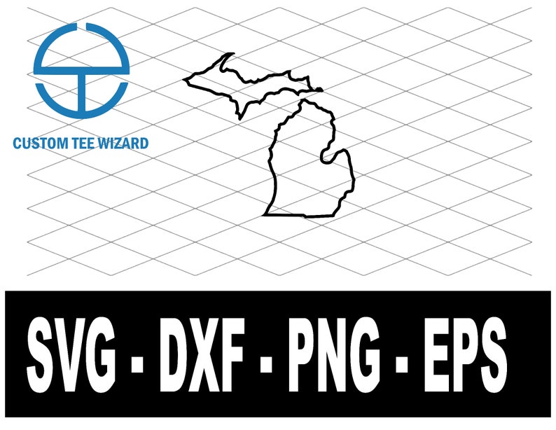 Michigan M Dxf File Michigan SVG File | Michigan Cut File | Michigan Map Shape Clip Art ...