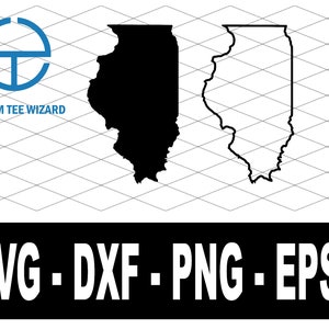 Illinois SVG File | Illinois Cut File | Illinois Map Shape Clip Art | United States of America Vector File | Illinois Outline Shape | IL Map