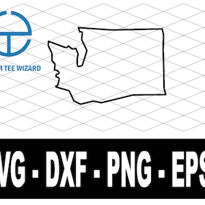 Washington SVG-bestand | Washington gesneden bestand | Washington kaart vorm illustraties | VS vectorbestand | Washington omtrekvorm | WA Cut-bestand