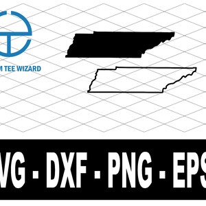 Fichier SVG Tennessee | Fichier de coupe du Tennessee | Clipart de forme de carte du Tennessee | Fichier vectoriel des États-Unis d&#39;Amérique | Forme de contour du Tennessee | TN