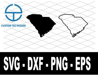 South Carolina SVG-Datei | South Carolina Cut File | South Carolina Karte Form Clip Art | USA Vektordatei | South Carolina Umriss Form | SC