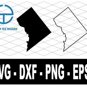 Arquivo SVG de Washington dc | Arquivos de corte de Washington DC | Arte de clipe de forma de mapa de Washington DC | Arquivo vetorial dos Estados Unidos da América | Capital dos EUA
