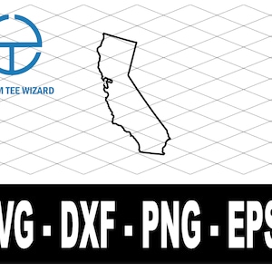 Fichier SVG de Californie | Fichier de coupe de Californie | Californie carte forme Clip Art | Vecteur aux États-Unis d&#39;Amérique | Forme de contour de la Californie | Californie