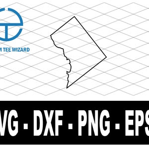 Arquivo SVG de Washington dc | Arquivos de corte de Washington DC | Arte de clipe de forma de mapa de Washington DC | Arquivo vetorial dos Estados Unidos da América
