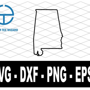 Fichier SVG Alabama | Fichier de coupe Alabama | Alabama carte forme Clip Art | Fichier vectoriel des États-Unis d'Amérique | Forme de contour de l'Alabama
