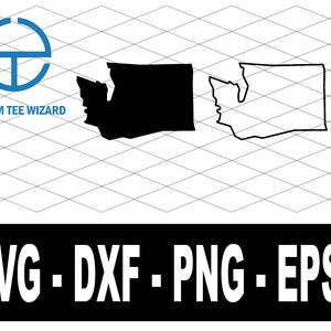 Washington SVG-bestand | Washington gesneden bestand | Washington kaart vorm illustraties | VS vectorbestand | Washington omtrekvorm | WA Cut-bestand