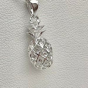 Small Sterling Silver Pineapple Necklace, Hawaiian Jewelry, Pineapple Charm, Made In Hawaii, Tropical Jewelry, Kaumaha Pineapple Pendant