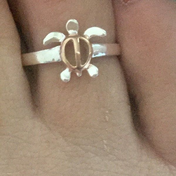 Sterling Silver Sea Turtle Honu Hawaiian Toe Ring, Rose Toe Ring, Hawaiian Jewelry, Made In Hawaii, Rings For Toes,  Honu ʻulaʻula No Lede