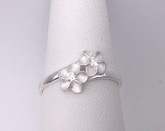 Sterling Silver Floral Hawaiian Plumeria Flower Toe Ring, Hawaiian Jewelry, Toe rings, Flower Jewelry, Made In Hawaii, Plumeria Jewelry