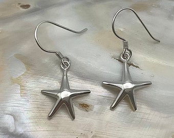 Sterling Silver, Starfish Earrings, Hawaiian Earrings, Beach Earrings, Hawaiian Jewelry, Starfish Jewelry, Tropical Jewelry, Hawaii Gift