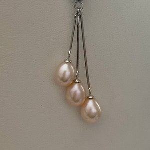 Sterling Silver Freshwater Pearl Past, Present and future necklace, Hawaiian Jewelry, Pearl Necklace, Made In Hawaii, Pearl Pendant
