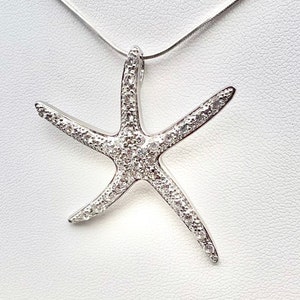 Large Hawaiian Sterling Silver Sparkle Starfish Tropical Necklace, Hawaii jewelry, Made in Hawaii, ʻO ka iʻa ʻālohilohi nui, Starfish