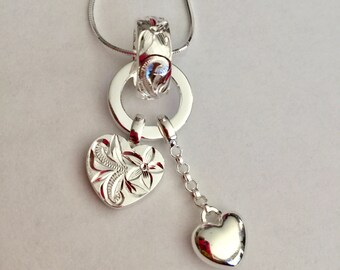 Hawaiian Heirloom, Heart Jewelry, Hawaiian jewelry, Love jewelry, Hawaiian necklace, Made In Hawaii, Friendship Jewelry, Hawaiian Heritage