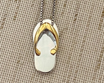 Tropical Jewelry, Flip Flop Necklace, Slipper Necklace, Hawaii Jewelry, Beach Jewelry, A Pau Necklace, Hawaiian necklace, Made In Hawaii