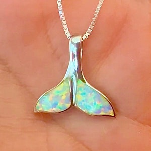 Sterling Silver Hawaiian Opal Whales Tail Necklace, Whales Jewelry, Hawaiian Jewelry, Whale Fluke, Whales Tail, Made In Hawaii, Ohola nani