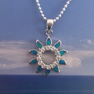 Celestial Necklace, Blue Opal, Sun Necklace, Hawaiian Necklace, Made In Hawaii, Summer Jewelry, Sun Jewelry, Beach jewelry, Hawaiian jewelry