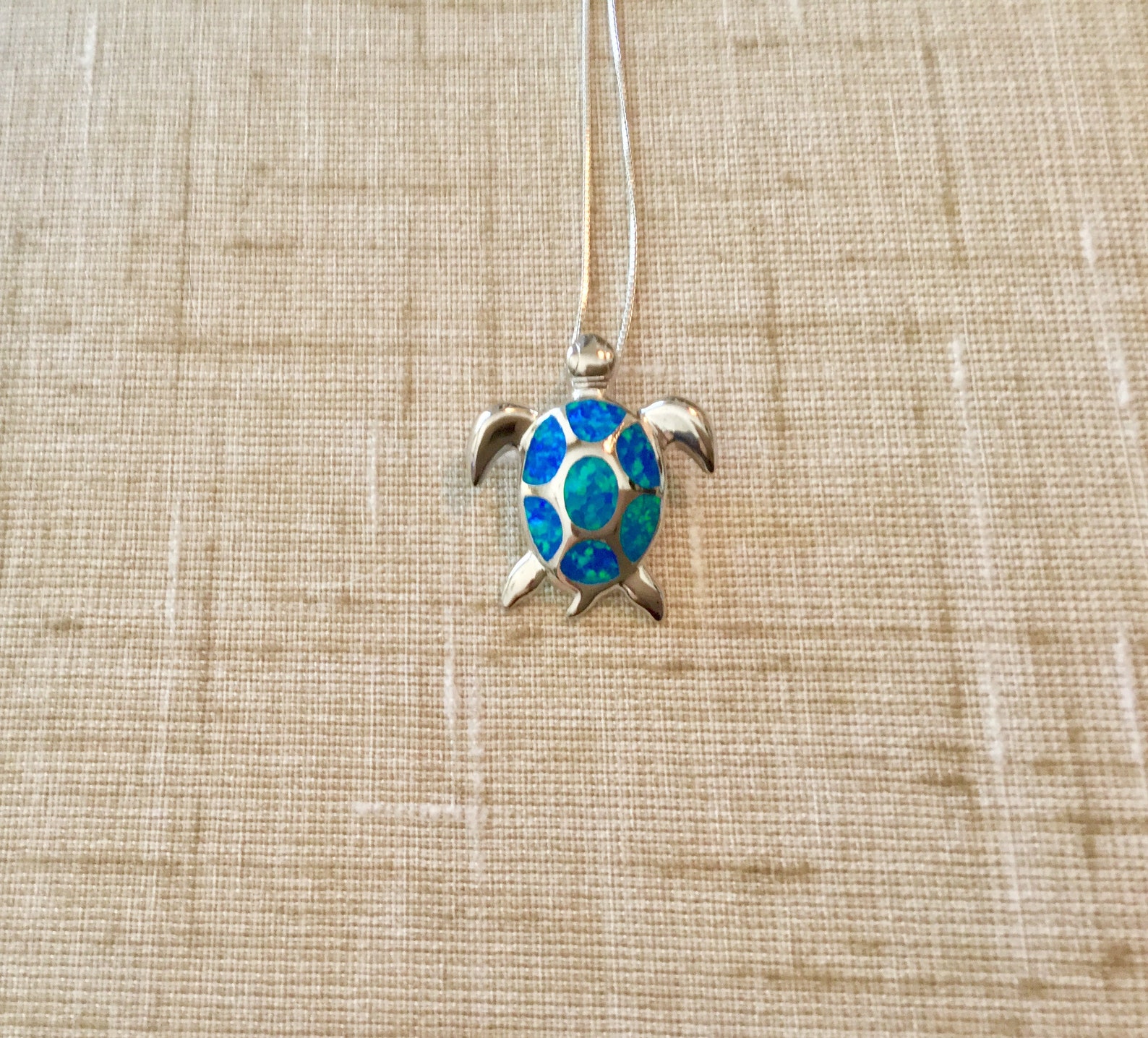 Sea Turtle Jewelry Blue Opal Turtle Necklace Hawaiian Etsy