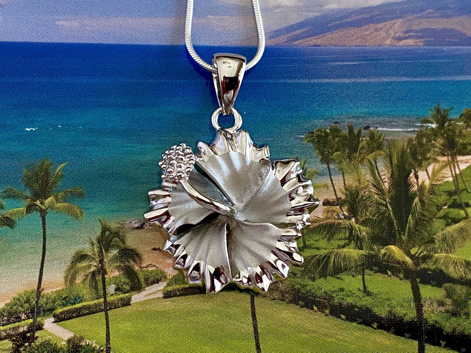 Tropical Jewelry Hibiscus Necklace Made In Hawaii Flower Etsy