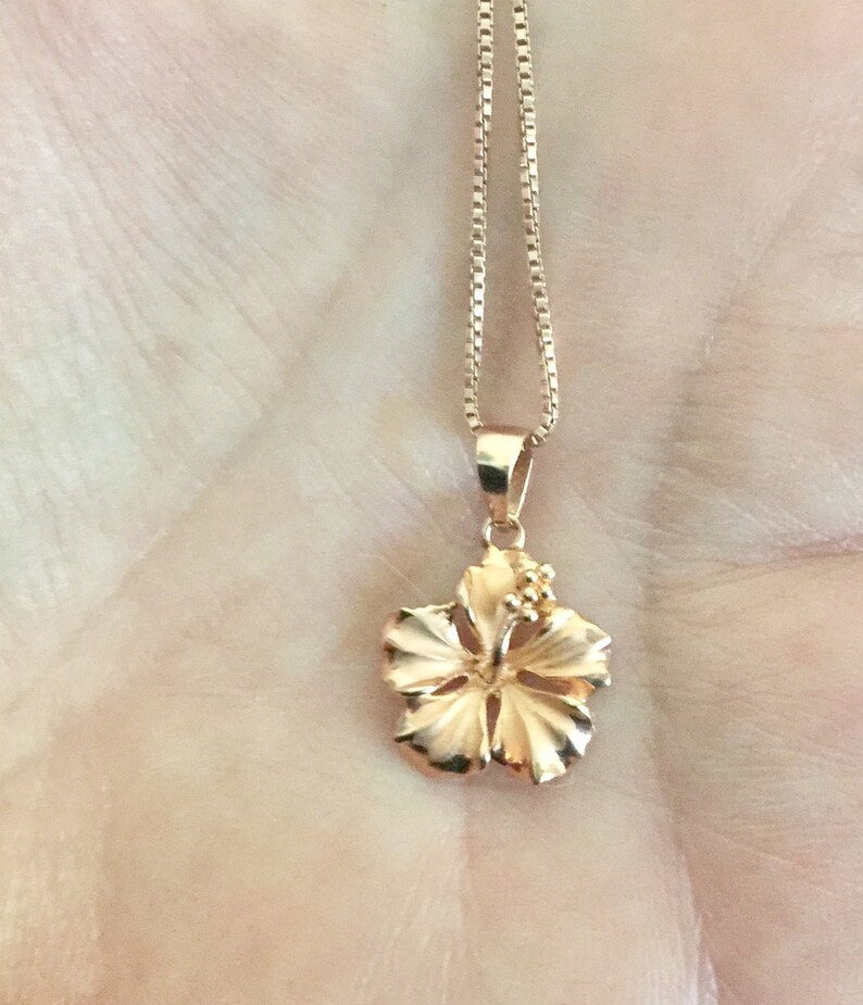 Pu\u02bbuhonua Lei Rose Gold Made In Hawaii Hibiscus Jewelry Hawaiian Pendant Flower Necklace Sterling Silver w Rose Gold Hibiscus