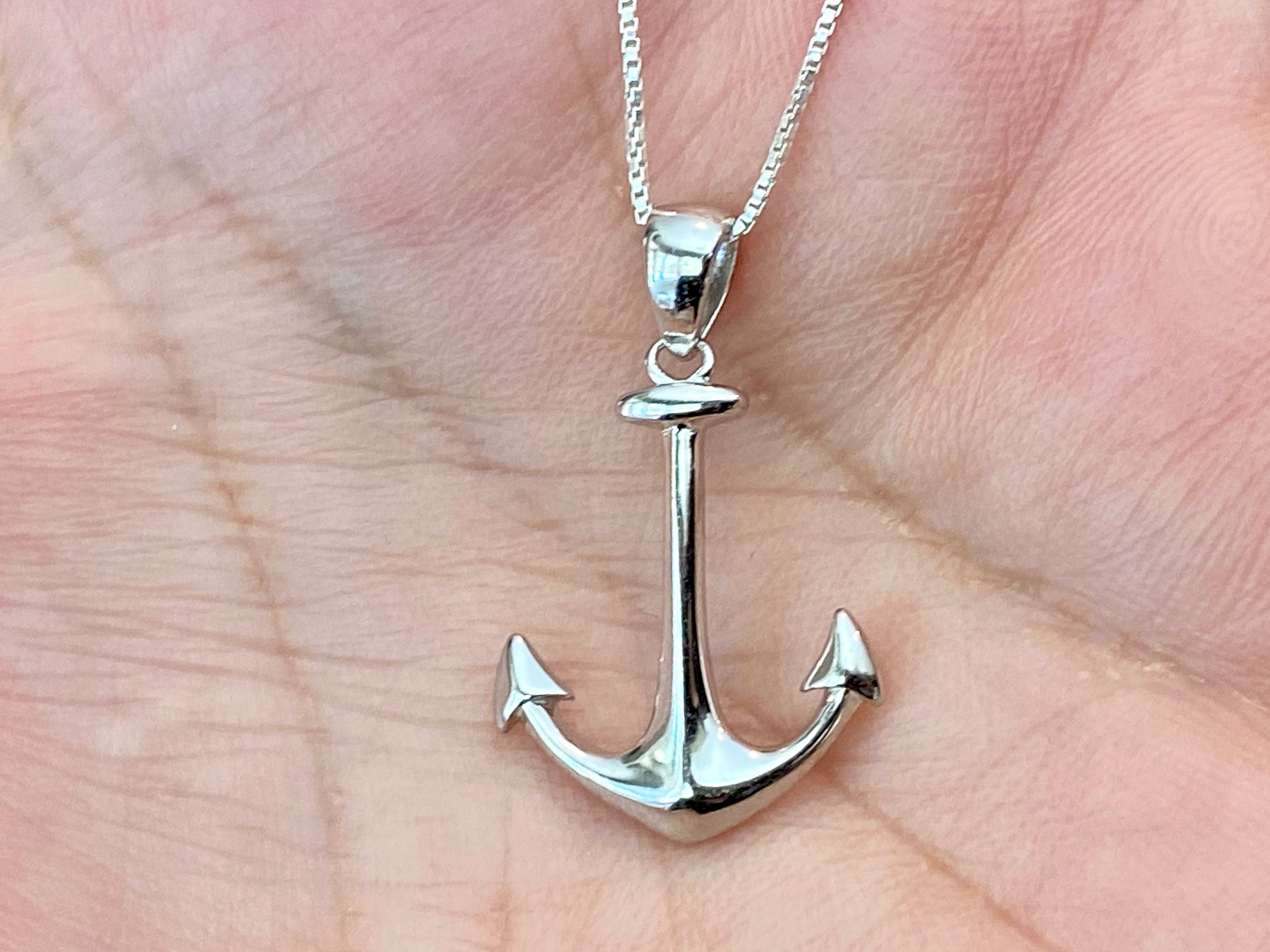 Sterling Silver Anchor Necklace, Nautical Necklace, Anchor Jewelry,  Hawaiian Jewelry, Mens Gifts, Hawaiian Necklace, Made in Hawaii 