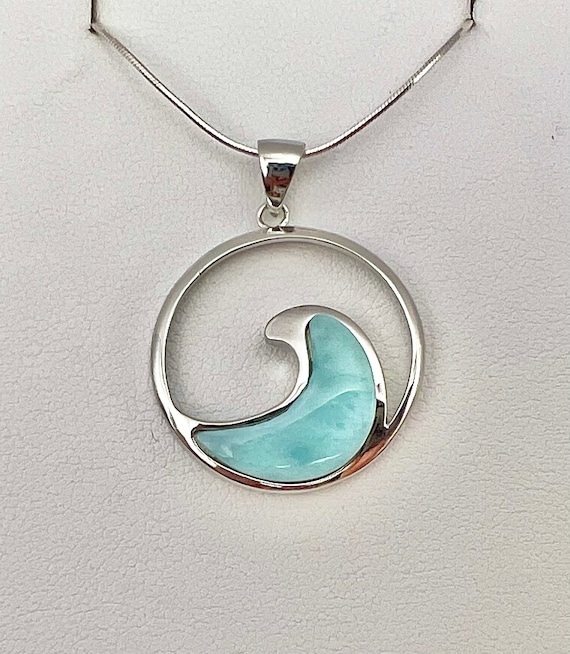 Larimar wave pendant sale