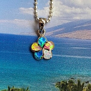 Gold Plumeria Opal Necklace - Etsy