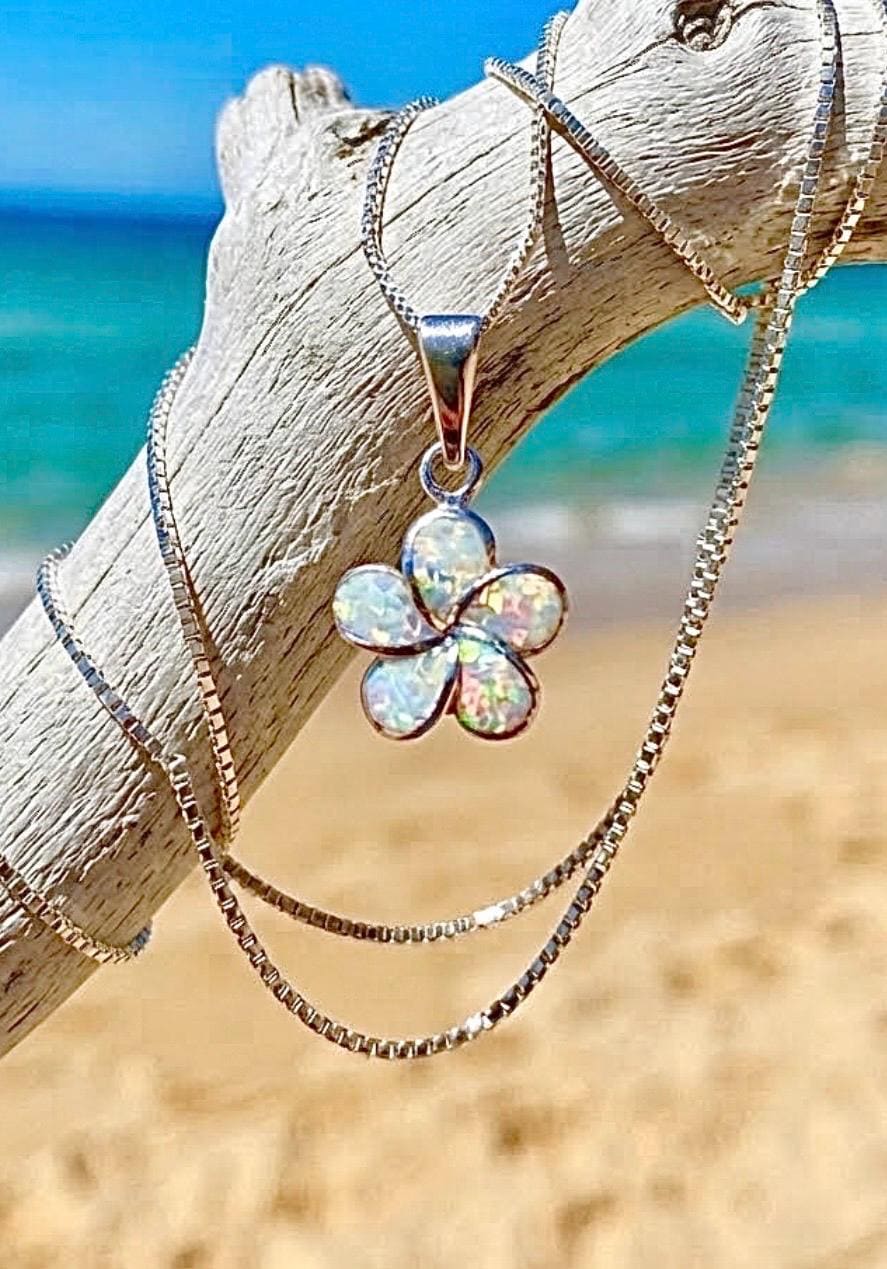 Plumeria Opal Necklace - Etsy