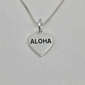 Hawaiian Jewelry, Aloha Necklace, Heart Jewelry, Aloha Charm, Heart Necklace, Hawaiian necklace, Made In Hawaii, Hawaii Gifts, Pu’uwai Lei