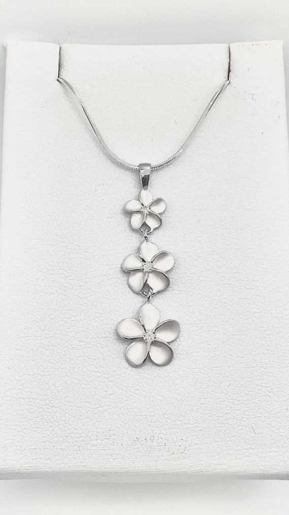 Plumeria necklace sterling silver sale