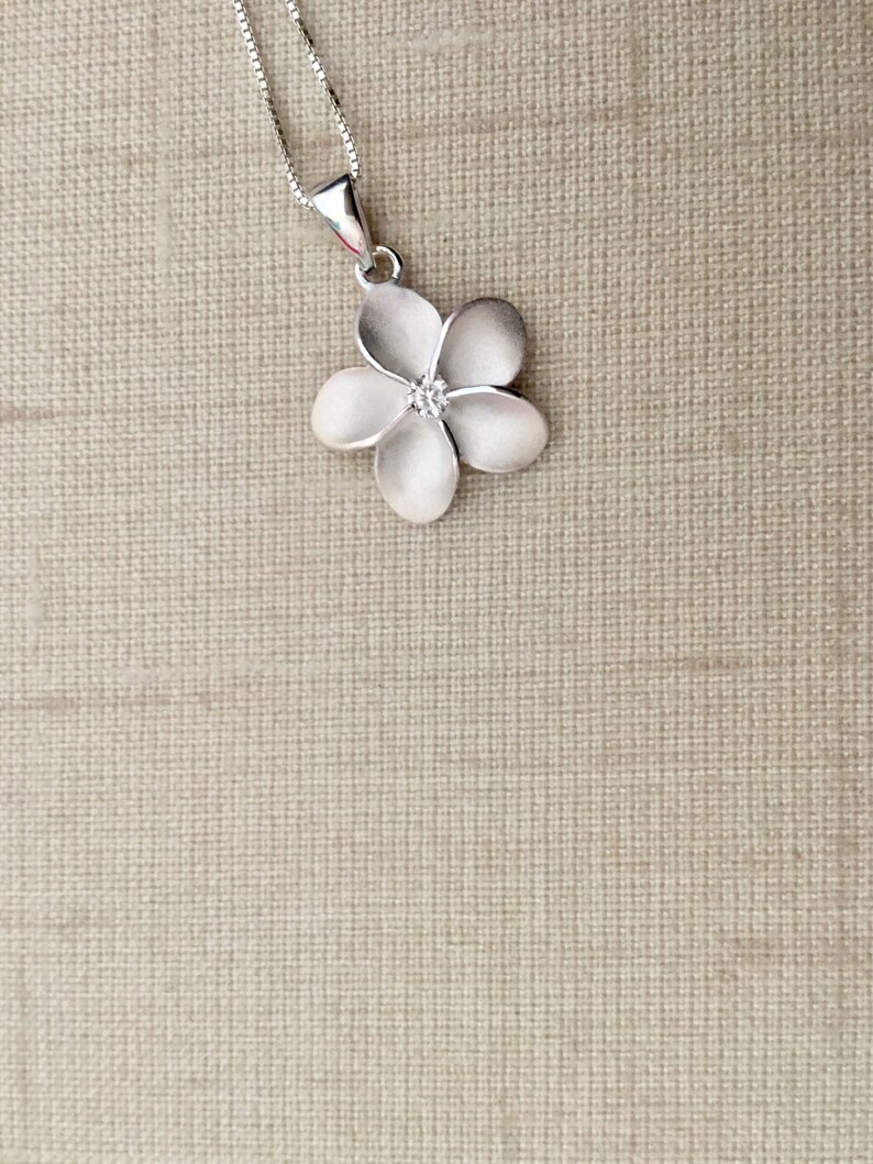 Silver Plumeria Hawaiian Jewelry Plumeria Necklace Hawaiian Etsy