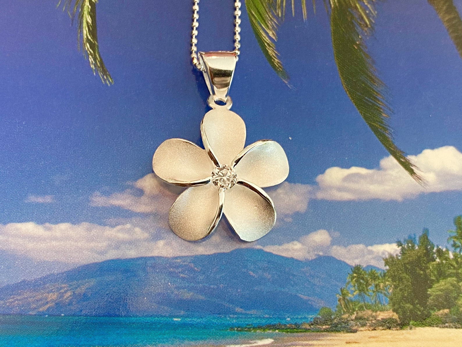 Plumeria Pendant Plumeria Necklace Flower Jewelry Flower Etsy