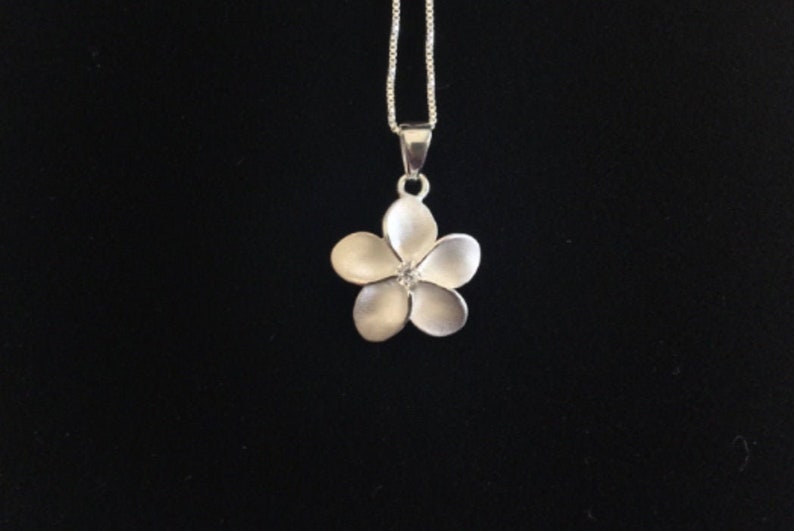 Silver Plumeria Hawaiian Jewelry Plumeria Necklace Hawaiian Etsy