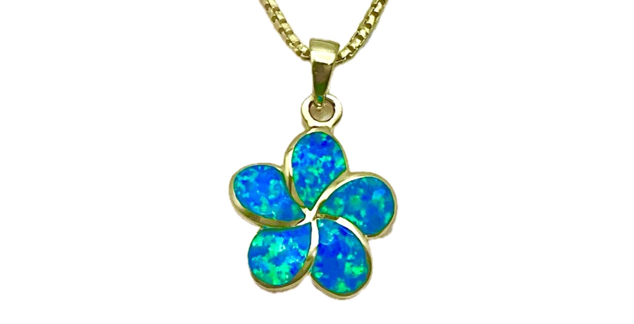 Plumeria Opal Necklace - Etsy
