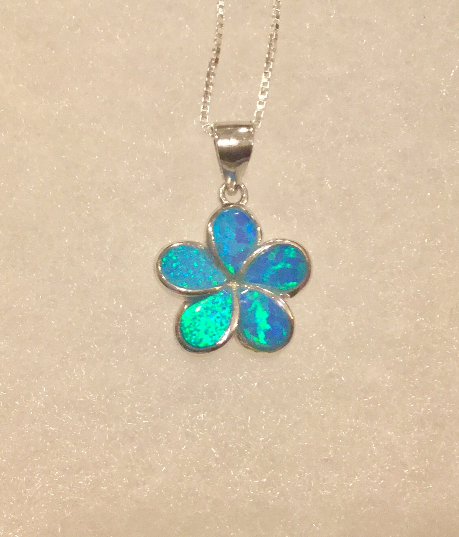 Plumeria Necklace Flower Pendant Hawaiian Jewelry Opal Etsy