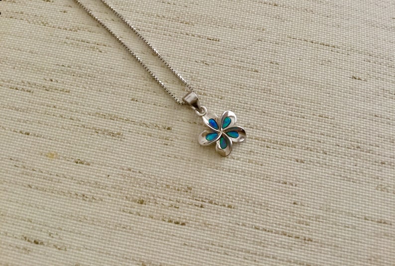 Hawaiian Necklace Opal Jewelry Plumeria Necklace Hawaii Made In Hawaii Blue Opal Jewelry Flower Blue Opal Plumeria Flower Necklace Jewelry Pendants Valresa Com