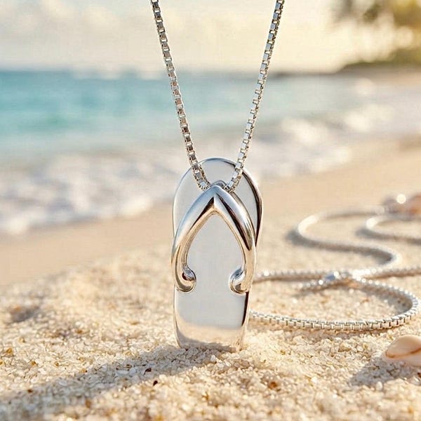 Island Gifts, Flip Flop Necklace, Aloha Jewelry, Slipper Necklace, Beach Jewelry, Tropical necklace, Hawaiian jewelry, Made In Hawaii