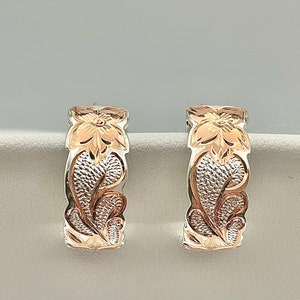 Hawaiian Heritage, Island Heritage, Sterling w/ Rose Gold Hawaiian Heirloom Earrings, Hawaiian Earrings, Made in Hawaii, Na Makani Puhi