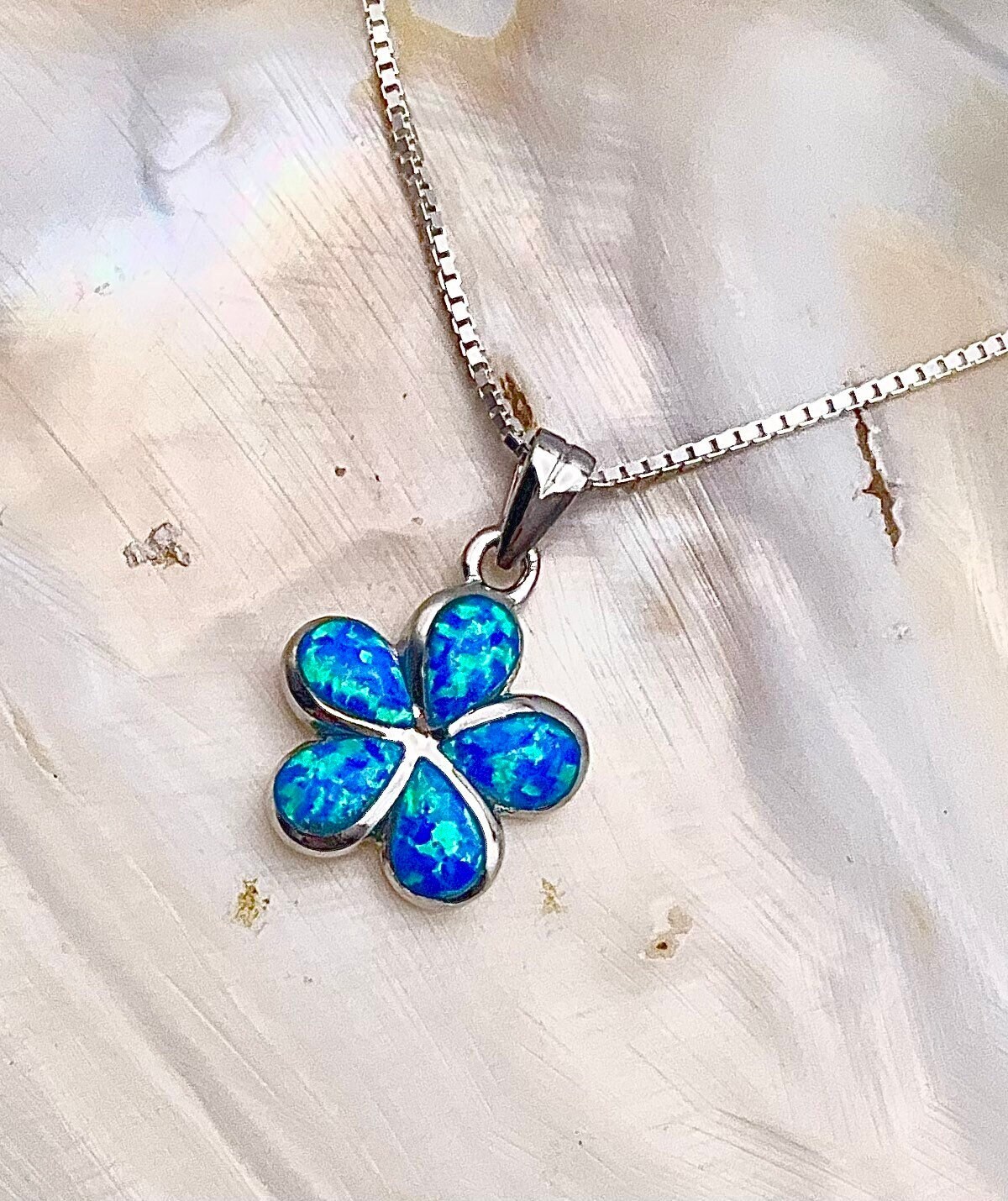 Plumeria Opal Necklace - Etsy