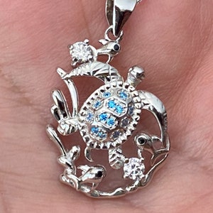 Sea Turtle Necklace, Blue Topaz Jewelry, Honu Necklace, Turtle Necklace, Beach Jewelry, Hawaiian jewelry, Hawaiian necklace, Made In Hawaii