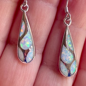 Opal Earrings, Teardrop Earrings, Hawaiian Earrings, Hawaiian jewelry, Pele’s Tears, Opal Jewelry, Made  In Hawaii, Beach Jewelry