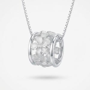 Sterling Silver Plumeria Puka Lei Necklace, Free Chain, Hawaiian Jewelry, Made In Hawaii